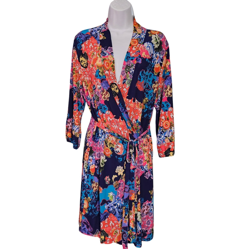 Josie Natori Floral Multicolor Women's Robe Size S
